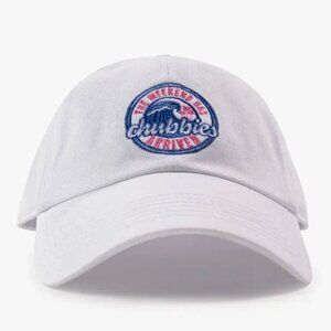 Chubbies Dad Hat The Weekend Has Arrived White Pink Blue Minimalist Beach Preppy